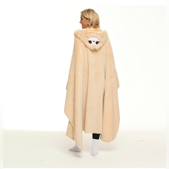 Brand New Sloth Blanket Fuzzy Soft Warm Wearable Hooded Blanket - Picture 4 of 12